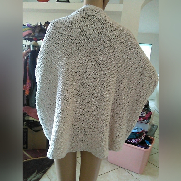 BEAUTIFUL KNIT OPEN CARDIGAN BY LARA KNIT SZ. MED LIGHT PINK & METALLIC PINK - Picture 4 of 8
